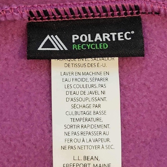 LL Bean Fleece Vest Full Zip Women’s Size Medium Ski Pockets Purple Polartec - Picture 7 of 9